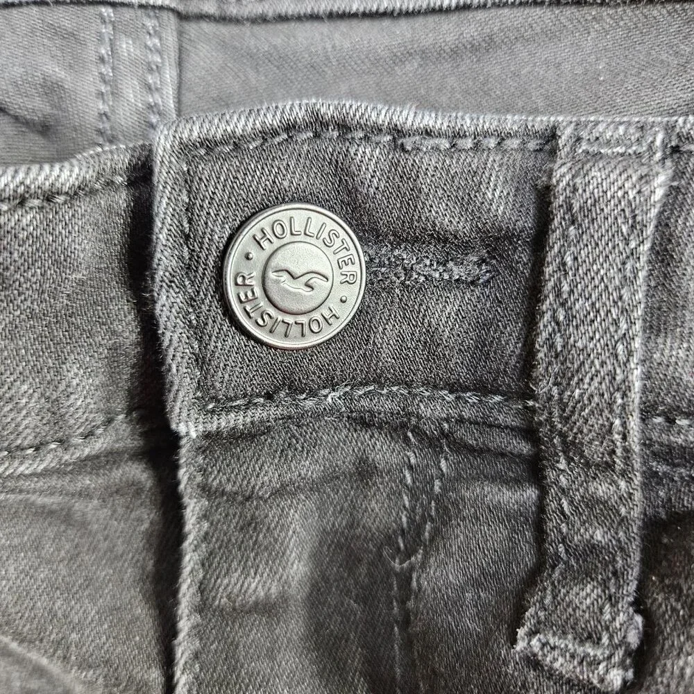 Hollister Mid-Rise Super Skinny Jeans Juniors 00S‎ Black Classic Stretch Denim